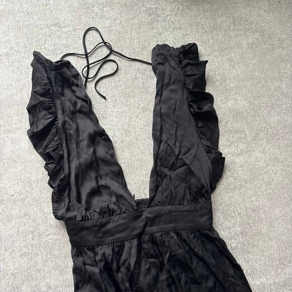 Stillwater The Brand Black Satin Midi Dress - Picture 3 of 5